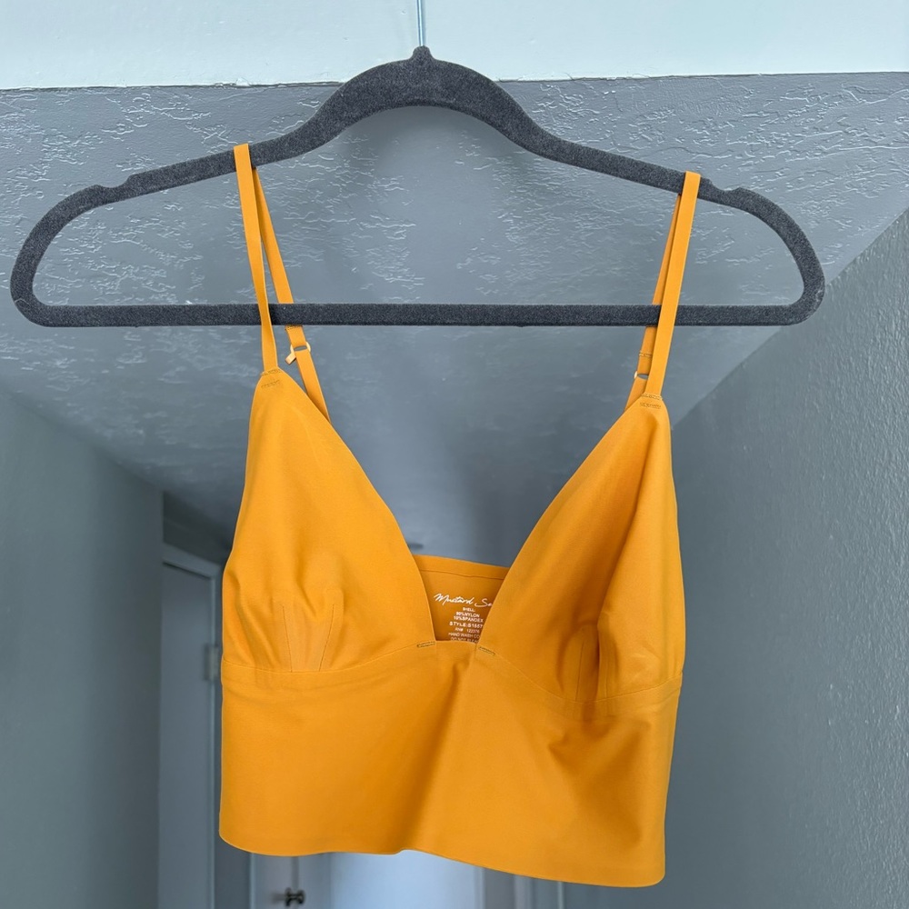 Mustard bra/crop top. Size Small